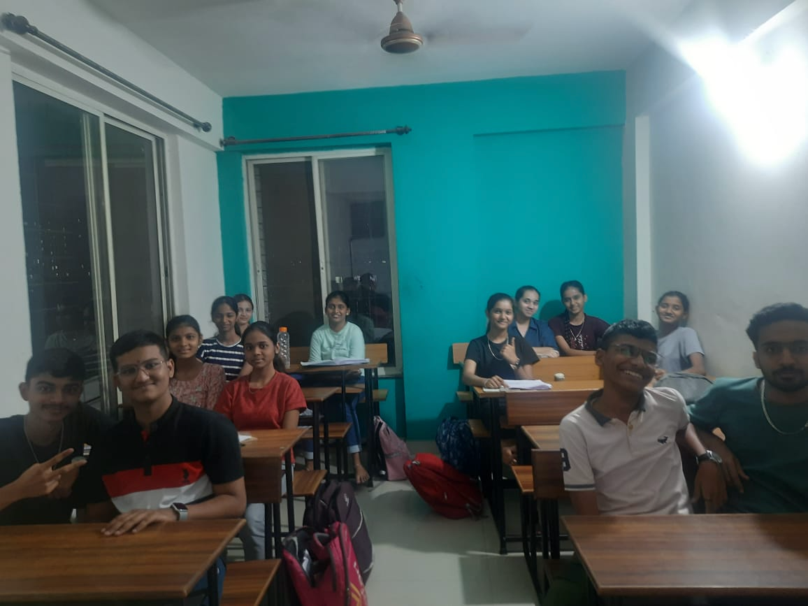 Students with classroom materials